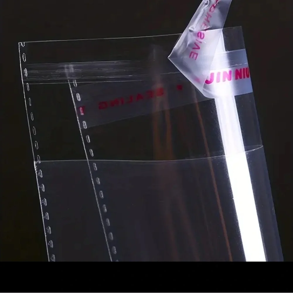 25 Clear Cellophane Bags self adhesive 12”x6”